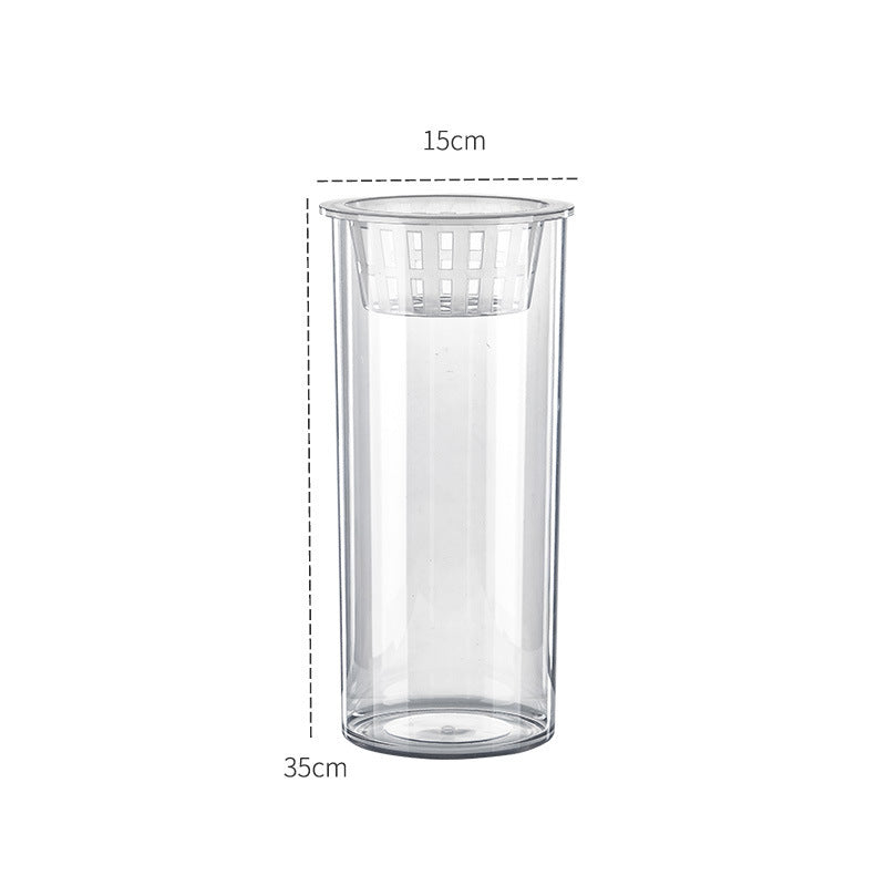 HKM-907923 Transparent Mini Column Fish Tank for Creative Desktop Eco Decoration