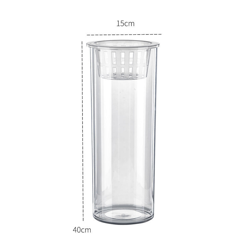 HKM-907923 Transparent Mini Column Fish Tank for Creative Desktop Eco Decoration