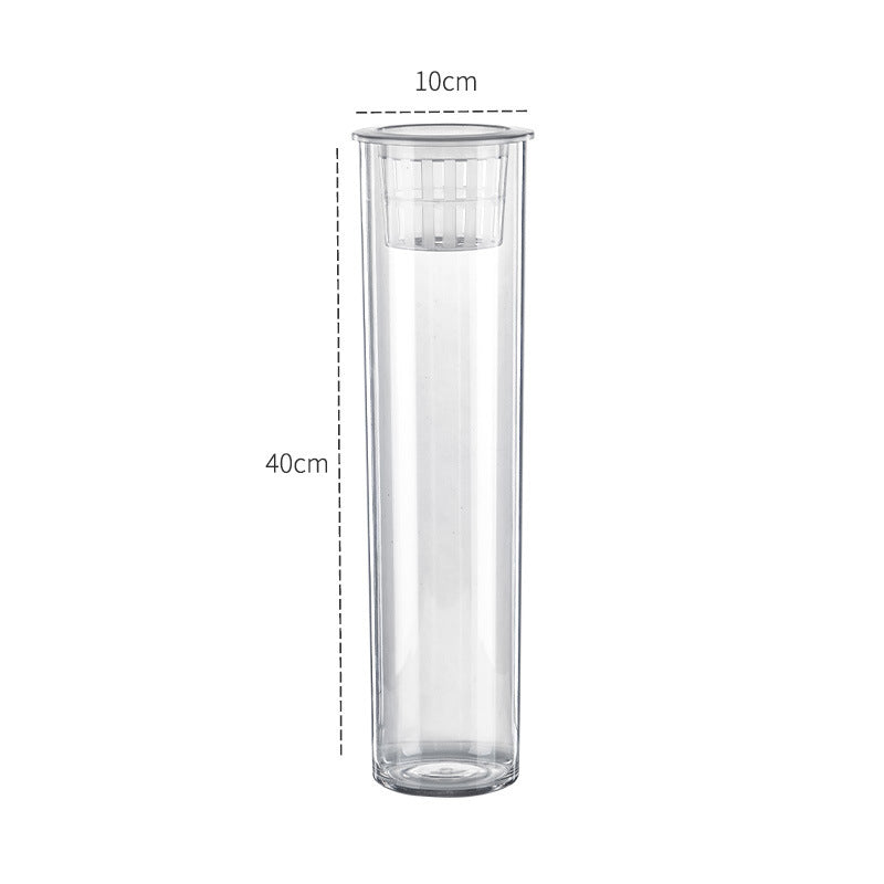 HKM-907923 Transparent Mini Column Fish Tank for Creative Desktop Eco Decoration