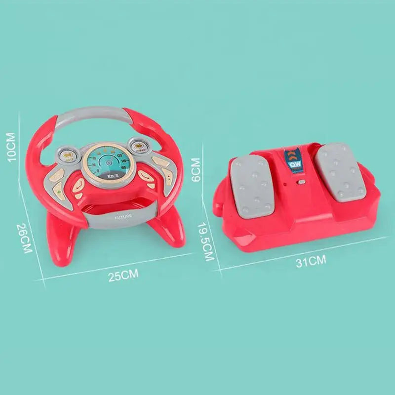 Educational Pretend Play Electric Steering Wheel Toy with Sound and Light for Kids