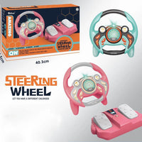 HKM-908051 Educational Pretend Play Electric Steering Wheel Toy with Sound and Light for Kids