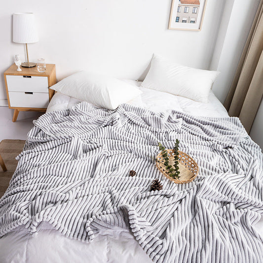 HKM-908243 Cozy Fleece Nap Blanket with Back Printing – Available in Various Sizes and Colors