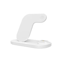 HKM-908307 3-in-1 Wireless Charging Station Compatible with iPhone 12 Pro, XR, AirPods Pro, and iWatch, 15W Quick Charge, Foldable, Black/White