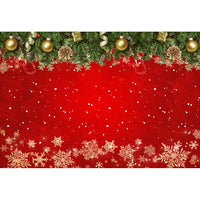 HKM-908371 Christmas Red Wall Background with Snowflake Design for Photography - 120x80cm Fabric