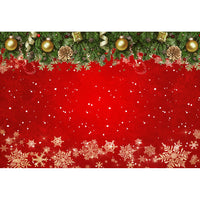 HKM-908371 Christmas Red Wall Background with Snowflake Design for Photography - 120x80cm Fabric