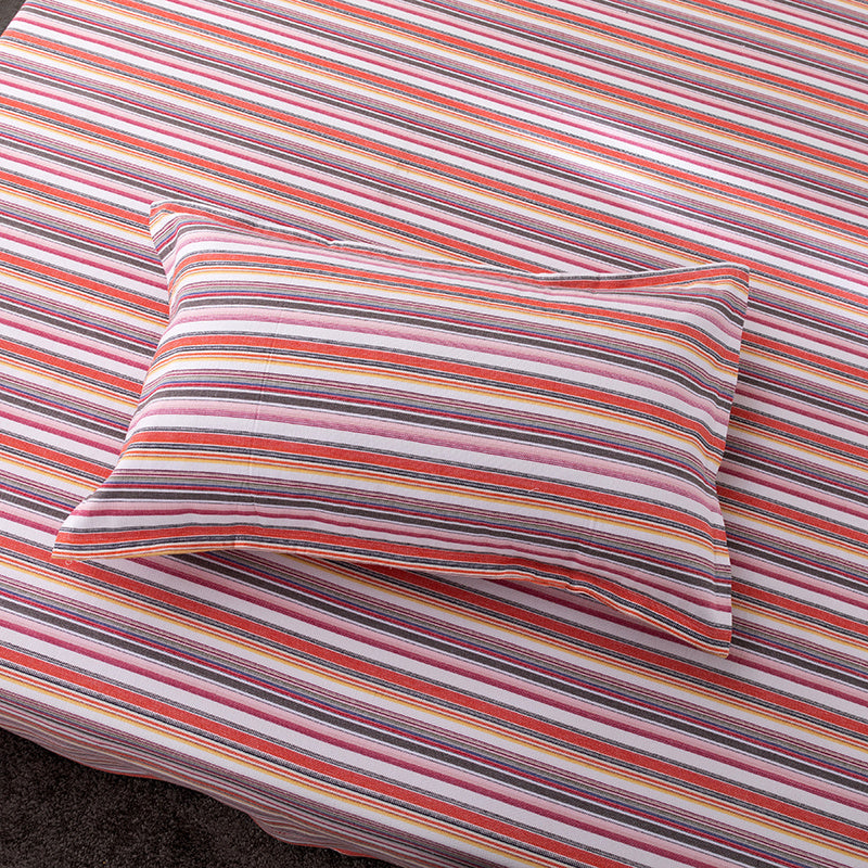 HKM-908563 Combed Cotton Extra-Thick Striped Bed Linen Sets for 1.5m and 1.8m Beds in Multiple Colors