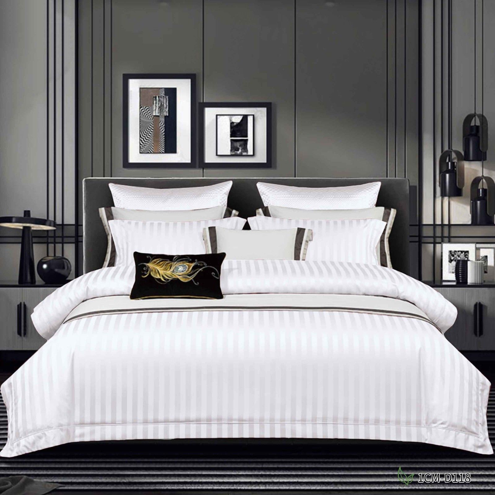 HKM-908563 Geometric Pattern Flower Bedding Set with Quilt Cover and Pillowcases, Multiple Sizes Available