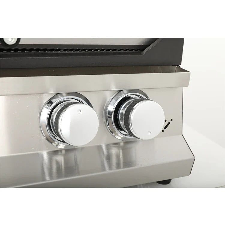 KTX-908755 Commercial Gas Panini Press Grill and Whole Groove Griddle for Catering and Food Services