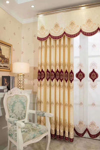 HKM-908947 Luxurious Velvet Rope Embroidered Curtain in Multiple Colors with 70-90% Shading