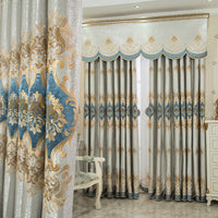 HKM-908947 Luxurious Velvet Rope Embroidered Curtain in Multiple Colors with 70-90% Shading