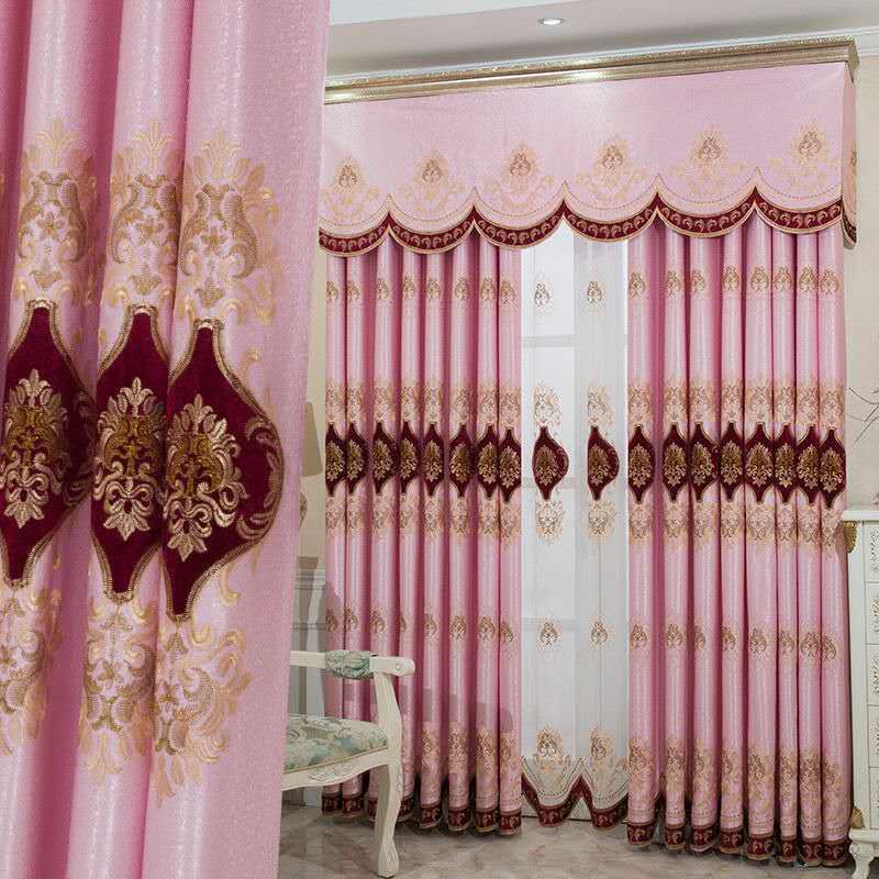 HKM-908947 Luxurious Velvet Rope Embroidered Curtain in Multiple Colors with 70-90% Shading