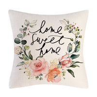 HKM-908947 Tulip Farm Bike Floral Linen Cushion Pillowcase 45x45cm