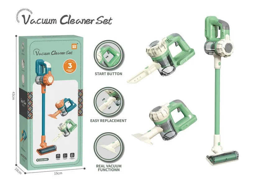 HKM-909075 3-in-1 Toddler Pretend Play Vacuum Cleaning Set for Kids Ages 2-13