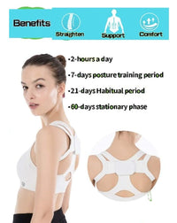 HKM-909075 Back Correction Strap for Adult Students - Elastic Shoulder & Chest Support, Available in White and Black