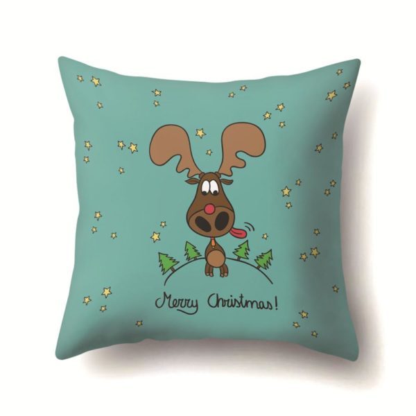 KTX-909075 Christmas Short Plush Digital Print Sofa Pillowcase - 45x45cm