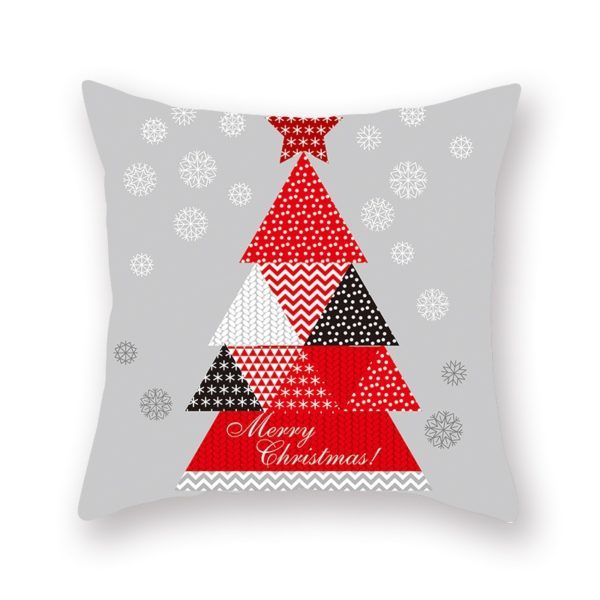 KTX-909075 Christmas Short Plush Digital Print Sofa Pillowcase - 45x45cm