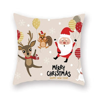 HKM-909075 Christmas Short Plush Digital Print Sofa Pillowcase - 45x45cm