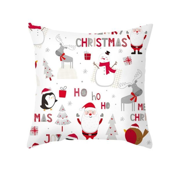 KTX-909075 Christmas Short Plush Digital Print Sofa Pillowcase - 45x45cm