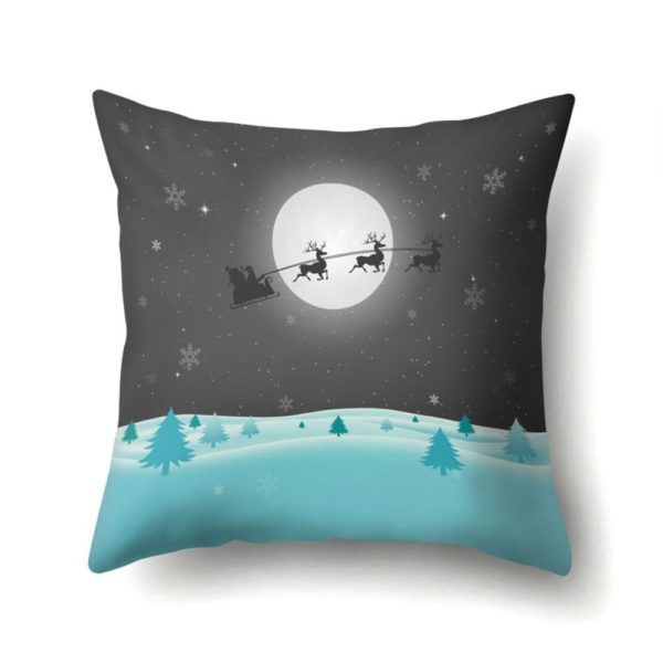 KTX-909075 Christmas Short Plush Digital Print Sofa Pillowcase - 45x45cm