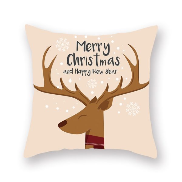 KTX-909075 Christmas Short Plush Digital Print Sofa Pillowcase - 45x45cm