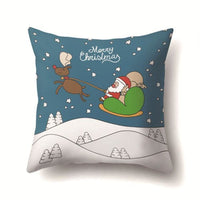 HKM-909075 Christmas Short Plush Digital Print Sofa Pillowcase - 45x45cm