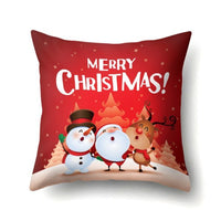 HKM-909075 Christmas Short Plush Digital Print Sofa Pillowcase - 45x45cm