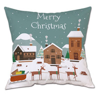 HKM-909075 Christmas Short Plush Digital Print Sofa Pillowcase - 45x45cm