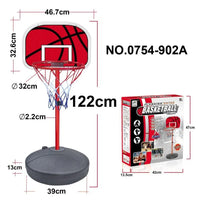 HKM-909203 Children's Portable Basketball Hoop Set for Indoor and Outdoor Play - Adjustable Stand with Net Rings for Ages 2-7