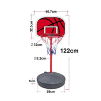 HKM-909203 Children's Portable Basketball Hoop Set for Indoor and Outdoor Play - Adjustable Stand with Net Rings for Ages 2-7