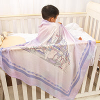 HKM-909395 Animal Pattern Bamboo Cotton Gauze Baby Blanket - 120x120cm for Year-Round Comfort