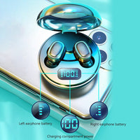 HKM-909459 Mini Wireless In-Ear Headphones with Bluetooth 5.0, Voice Control, and Power Display - Stereo Audio Experience