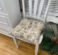 HKM-909459 Retro Nostalgic Thickened Cloth Seat Cushion with Non-slip Straps - 40X40cm