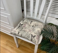 HKM-909459 Retro Nostalgic Thickened Cloth Seat Cushion with Non-slip Straps - 40X40cm