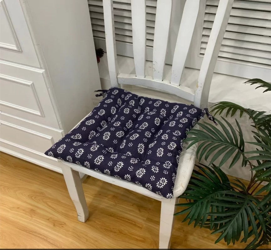 HKM-909459 Retro Nostalgic Thickened Cloth Seat Cushion with Non-slip Straps - 40X40cm