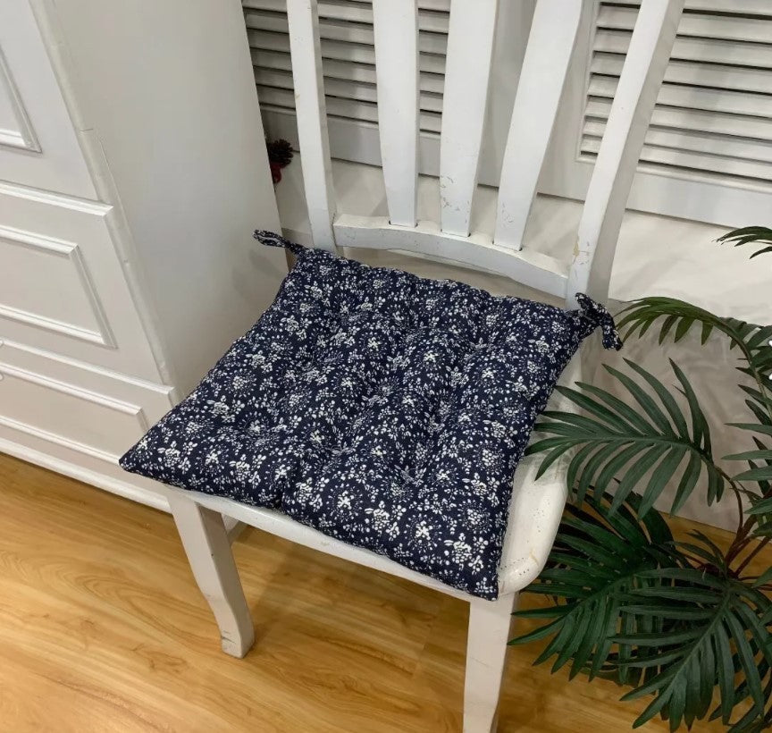 HKM-909459 Retro Nostalgic Thickened Cloth Seat Cushion with Non-slip Straps - 40X40cm