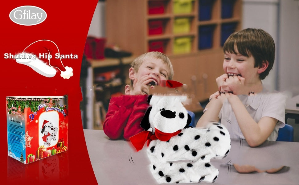 HKM-909523 Dancing Christmas Dog Toy with Singing and Twisting Features in Plastic and Cloth