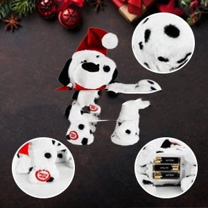 HKM-909523 Dancing Christmas Dog Toy with Singing and Twisting Features in Plastic and Cloth