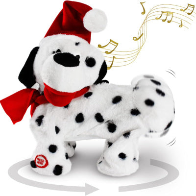 HKM-909523 Dancing Christmas Dog Toy with Singing and Twisting Features in Plastic and Cloth