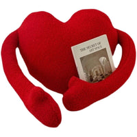 HKM-909523 Red Xi Character Wedding Pillow - Plush Love Design for Living Room, 52 x 43 cm