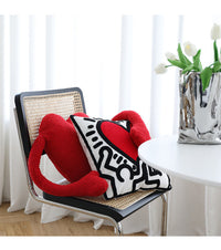 HKM-909523 Red Xi Character Wedding Pillow - Plush Love Design for Living Room, 52 x 43 cm