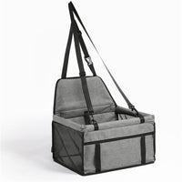 HKM-909587 Car Pet Seat Cushion with Safety Straps - Anti-Dirty Travel Nest for Dogs in Grey