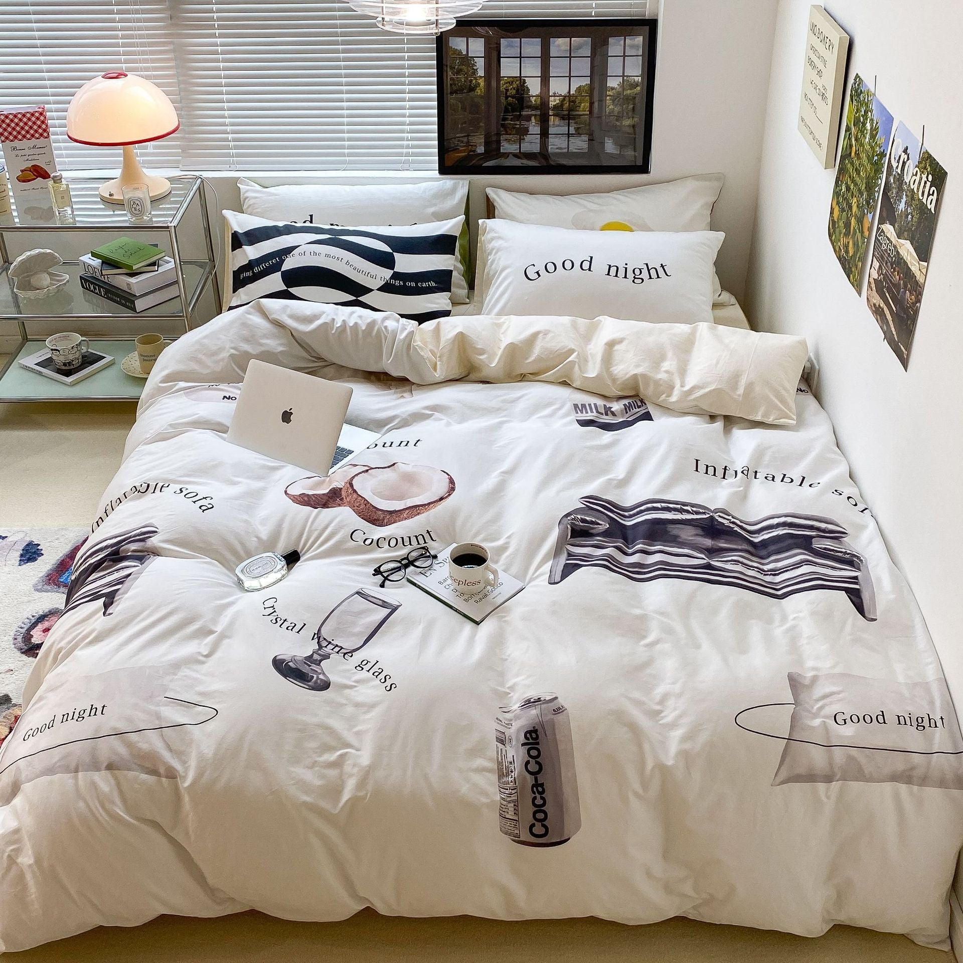 HKM-909715 Pure Cotton 3D Printed Floral and Plant Design Bedding Set – Available in Multiple Sizes