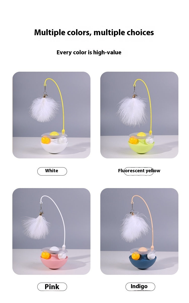 HKM-909843 Interactive Cat Toy with Feather Wand and Catnip for Exercise and Playfulness