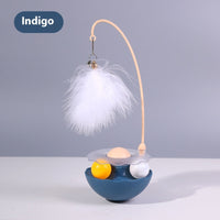 HKM-909843 Interactive Cat Toy with Feather Wand and Catnip for Exercise and Playfulness