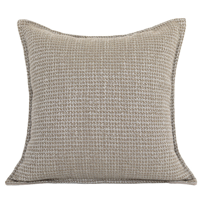 HKM-909843 Simple Modern Jacquard Throw Pillow Cover with Feather Velvet Core - 45x45cm, Beige Brown Series