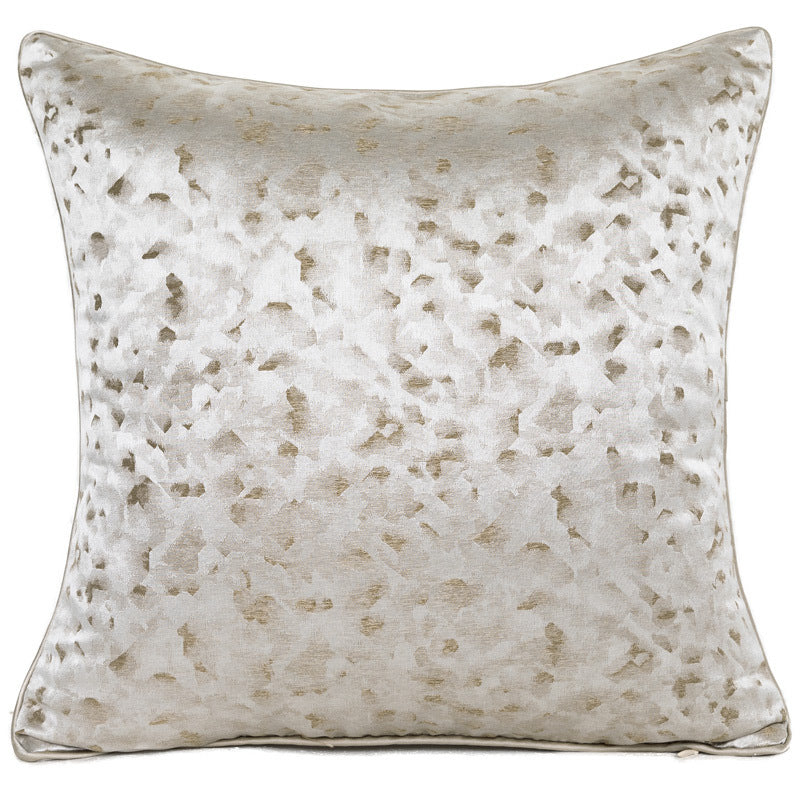 HKM-909843 Simple Modern Jacquard Throw Pillow Cover with Feather Velvet Core - 45x45cm, Beige Brown Series