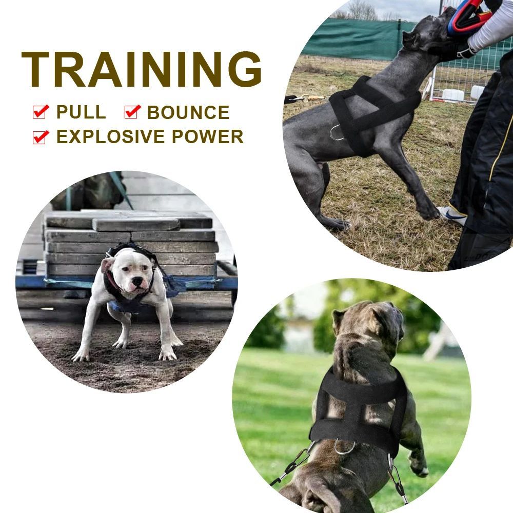 HKM-909907 Adjustable Soft Padded Weight Pulling Harness for Dogs, Size Large: Chest 63 to 80cm, Black