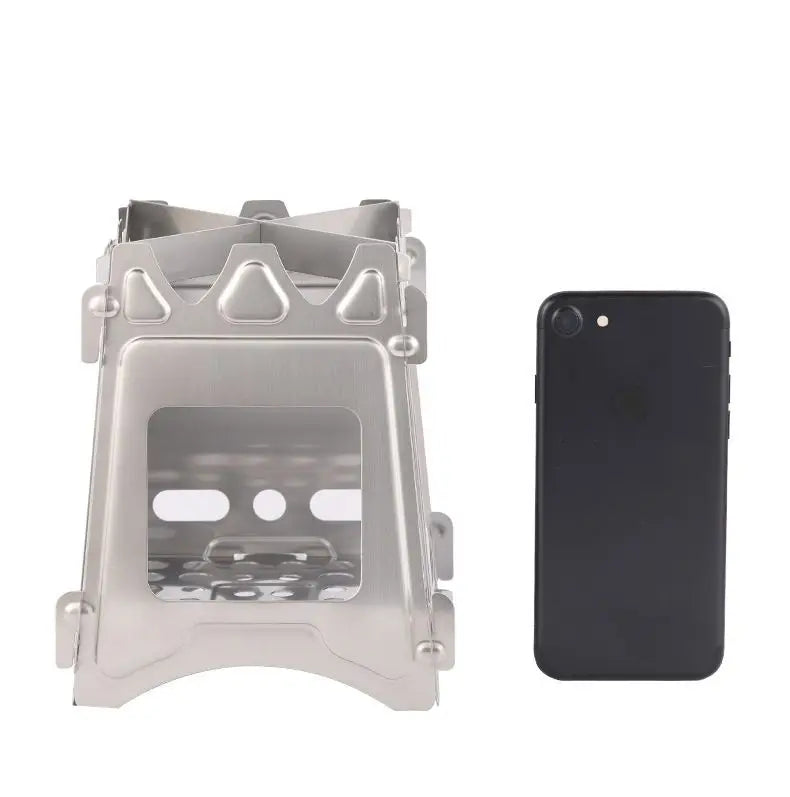 KTX-909907 Portable Stainless Steel Camping Stove - Compact Picnic Barbecue for Outdoor Cooking