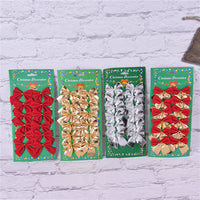 HKM-910163 Red, Gold, Silver Christmas Tree Decoration Bow - 5 cm Polyester Ornament