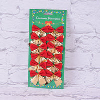 HKM-910163 Red, Gold, Silver Christmas Tree Decoration Bow - 5 cm Polyester Ornament